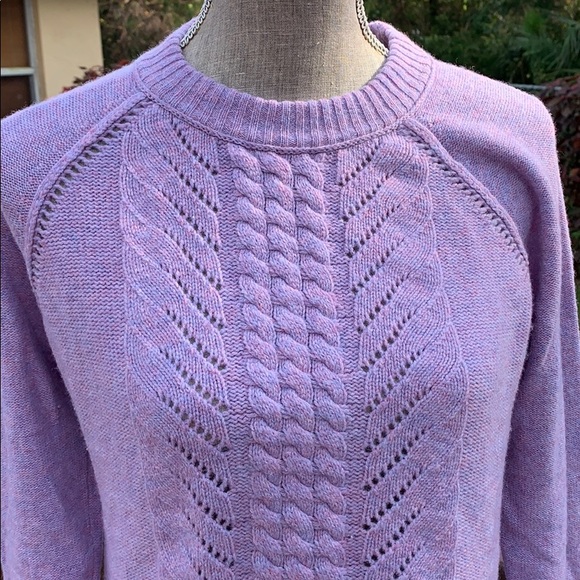 J Crew Pointelle Cable-Knit Wool Sweater - Picture 3 of 16